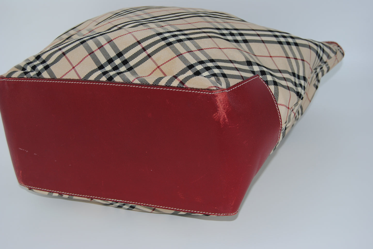 Burberry Nova Check Canvas handle Red Tote Bag
