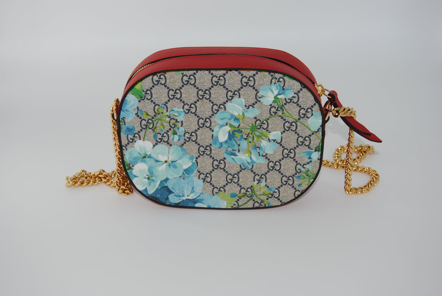 Gucci Multicolor GG Supreme Blooms Canvas and Leather Mini Chain Crossbody Bag