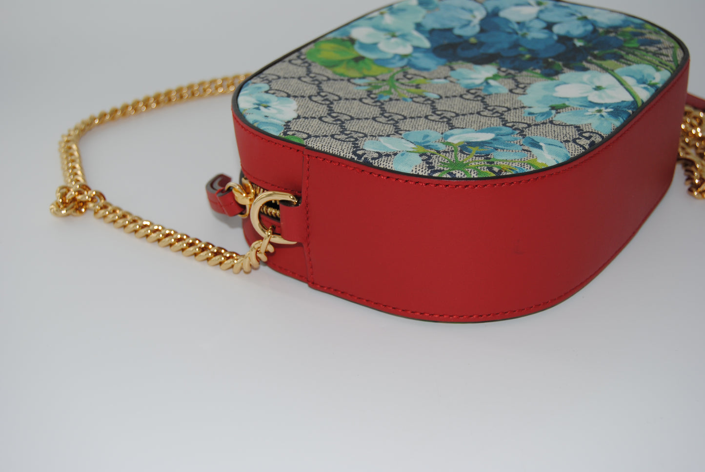 Gucci Multicolor GG Supreme Blooms Canvas and Leather Mini Chain Crossbody Bag