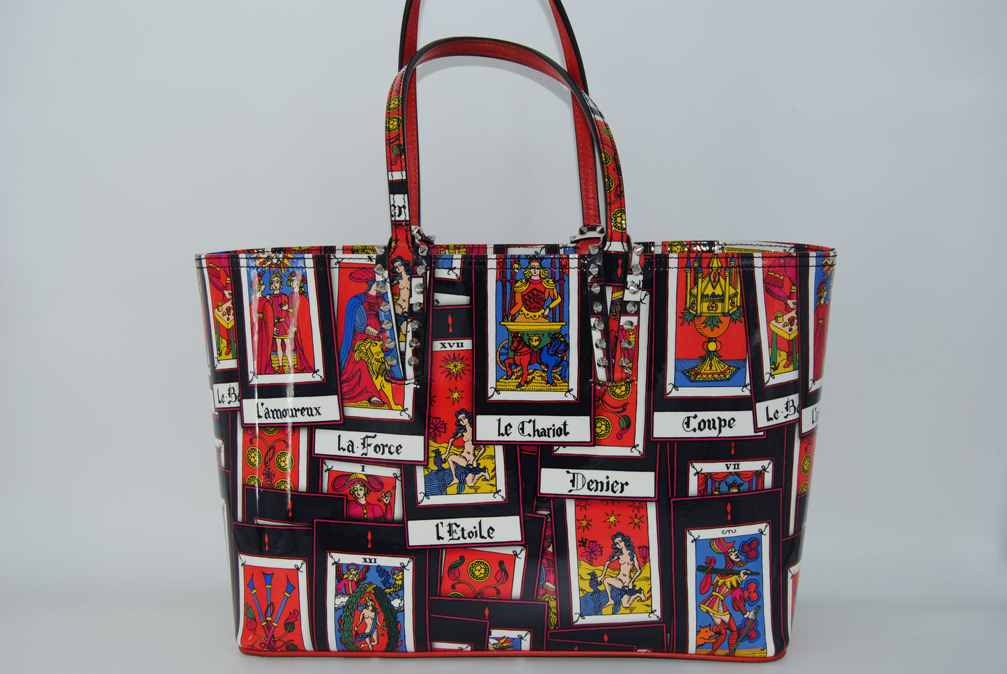 Christian Louboutin Patent Calfskin Tarot Cabata Tote Multicolor