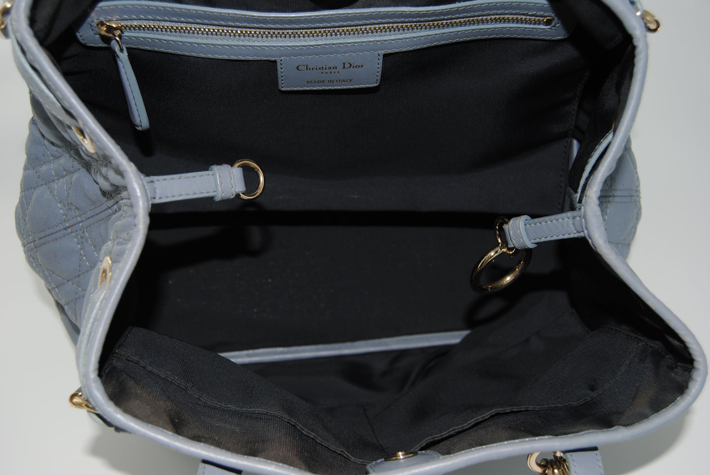 Dior Grey Coated Canvas and Leather Medium Panarea Shopper Tote