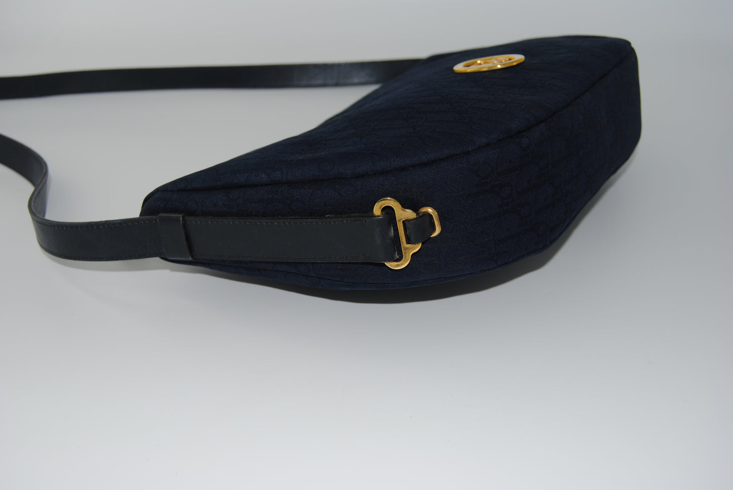 Dior Vintage Cloth Navy Shoulder Bag