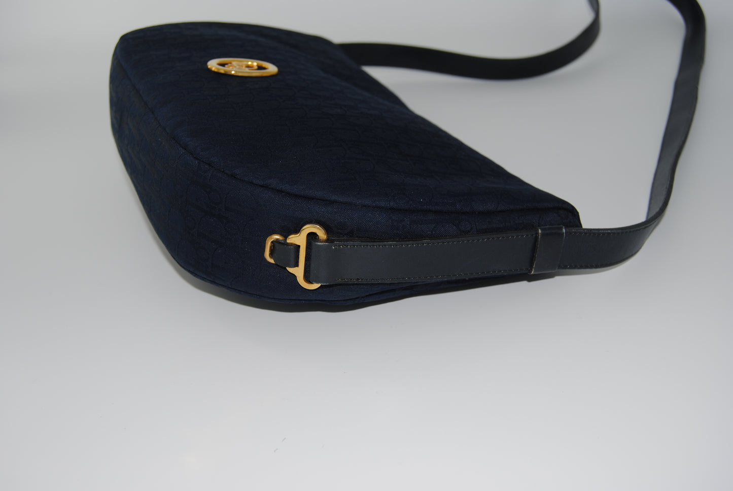 Dior Vintage Cloth Navy Shoulder Bag