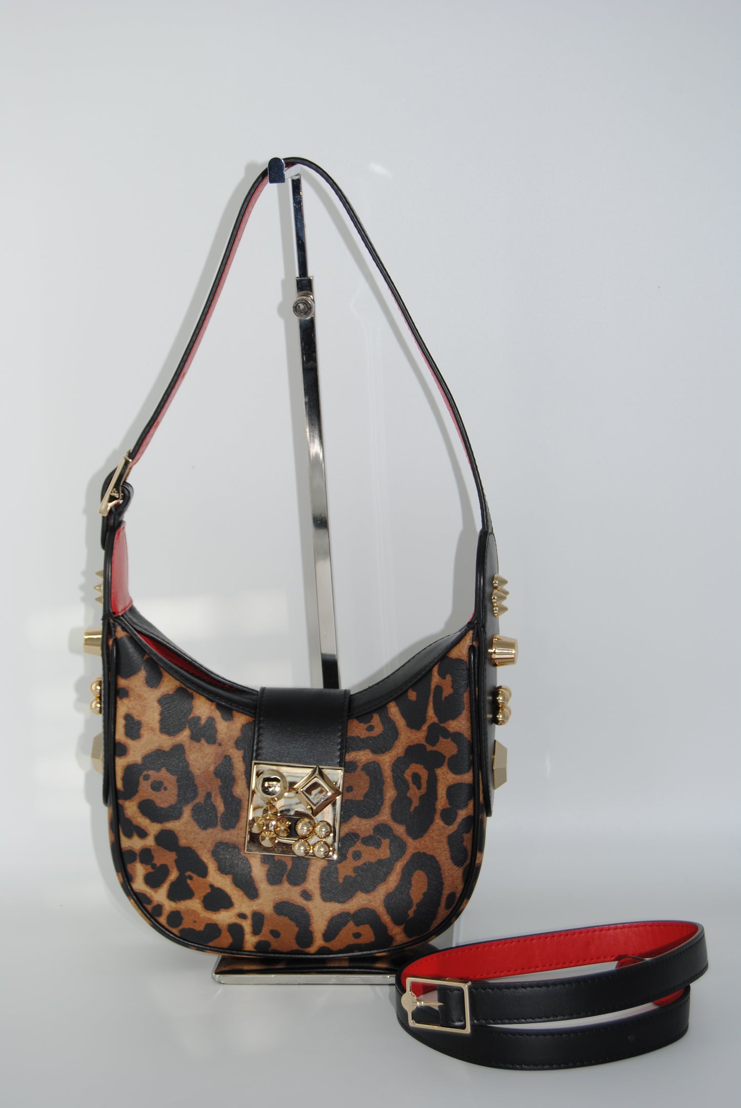 Christian Louboutin Studded Leopard Print Purse