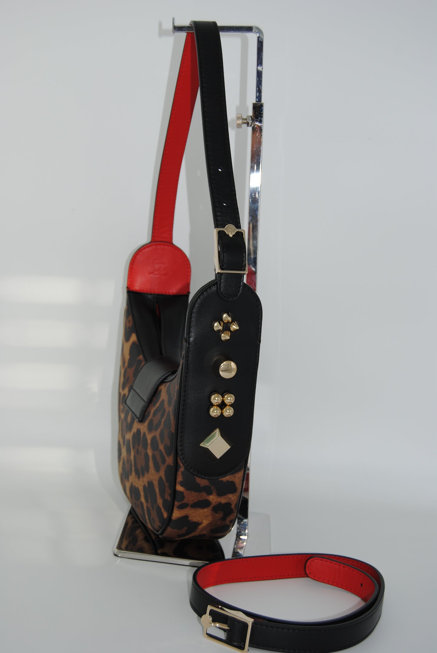 Christian Louboutin Studded Leopard Print Purse