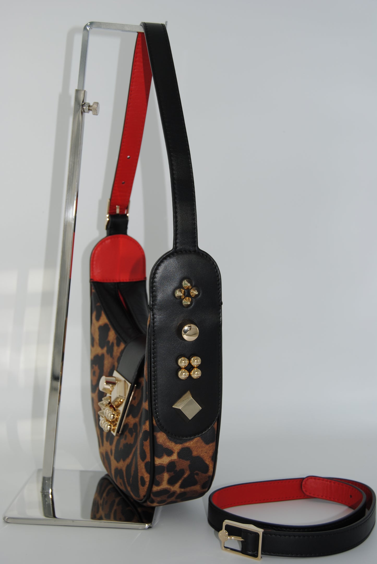 Christian Louboutin Studded Leopard Print Purse