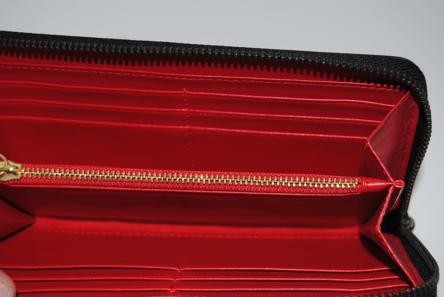 Christian Louboutin Blue Metallic Panettone Spike wallet