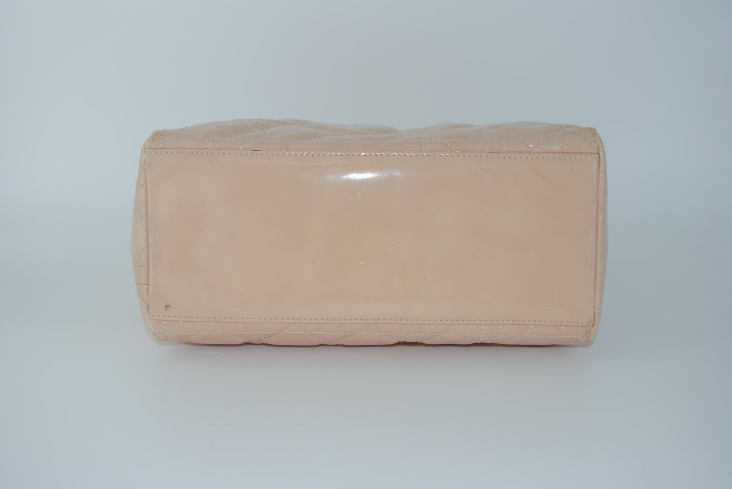 Dior Cream Cannage Patent Leather Medium Lady Dior