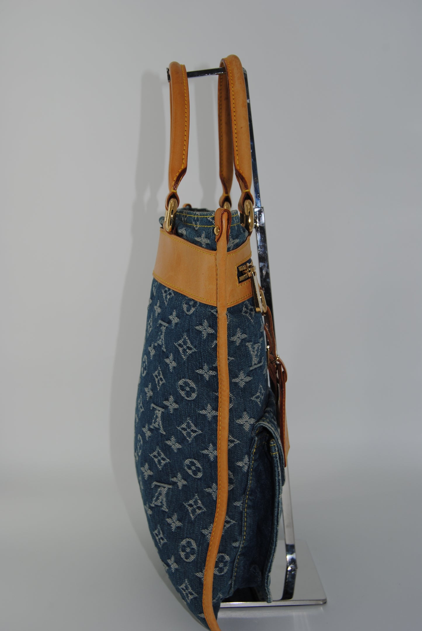 Louis Vuitton Monogram Denim Sac Plat Blue