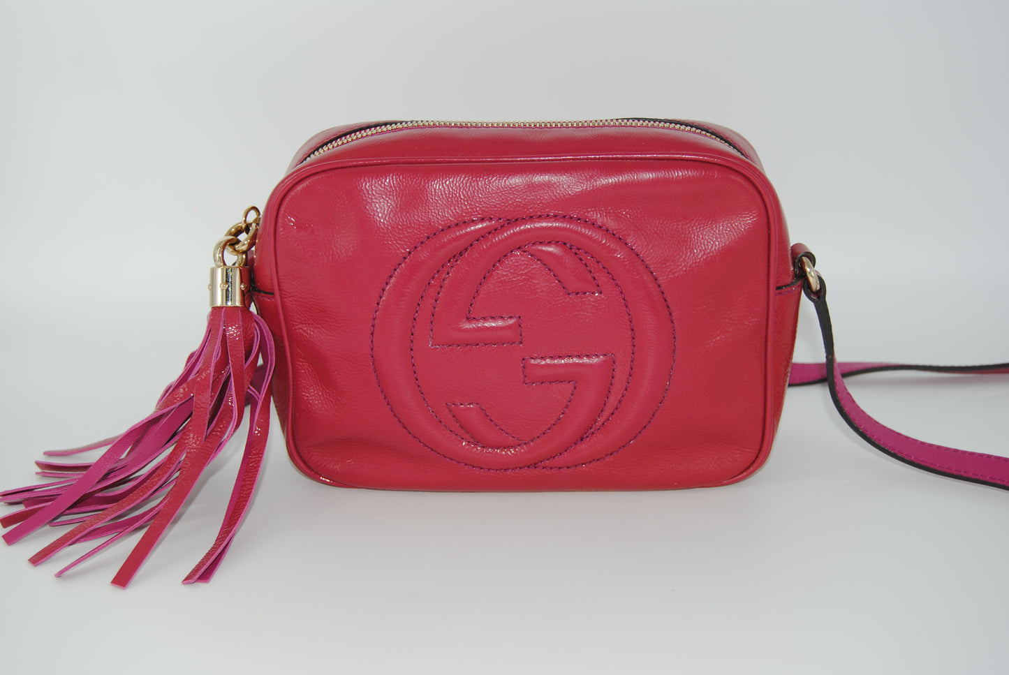 Gucci Pebbled Calfskin Small Soho Disco Bag Pink