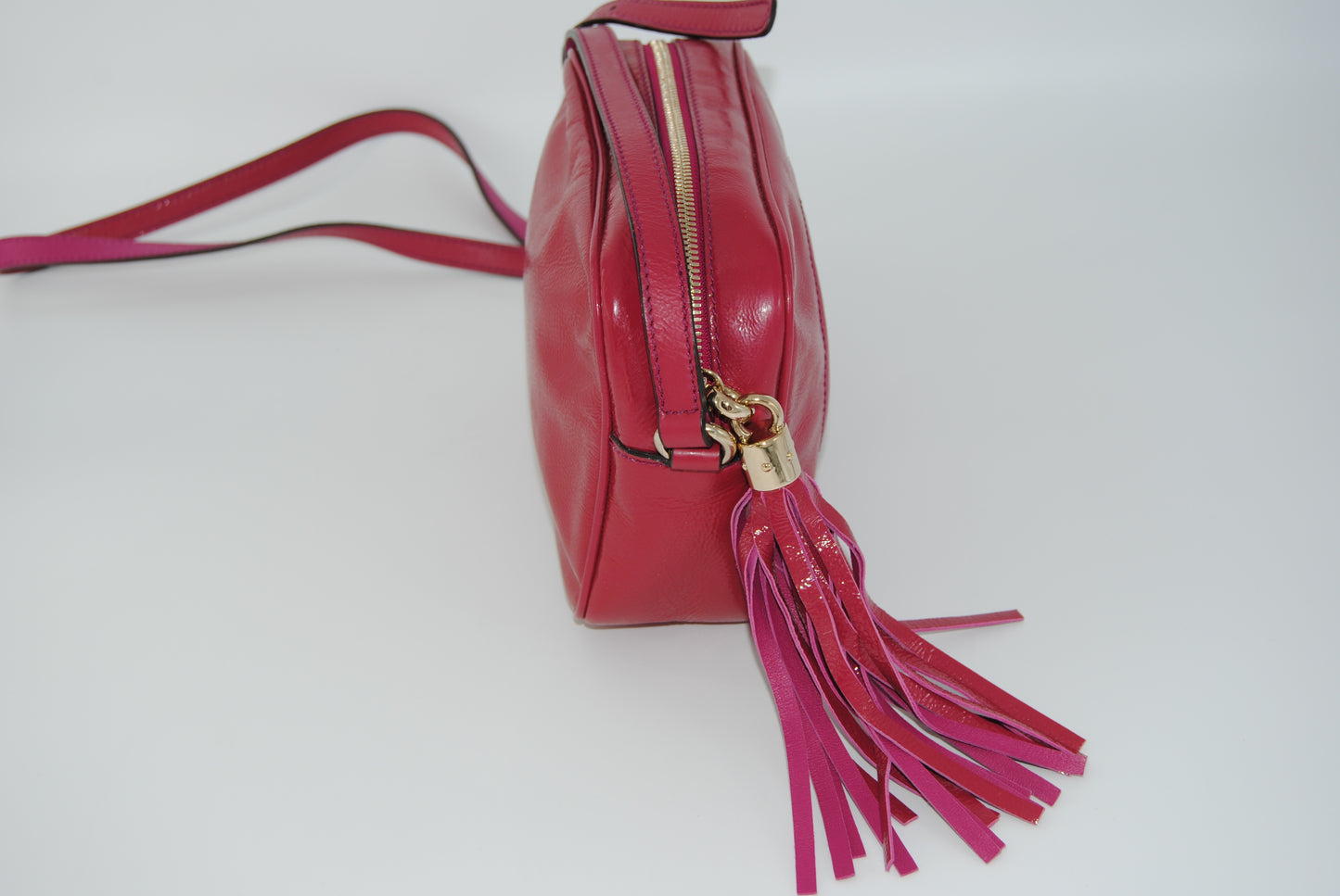 Gucci Pebbled Calfskin Small Soho Disco Bag Pink
