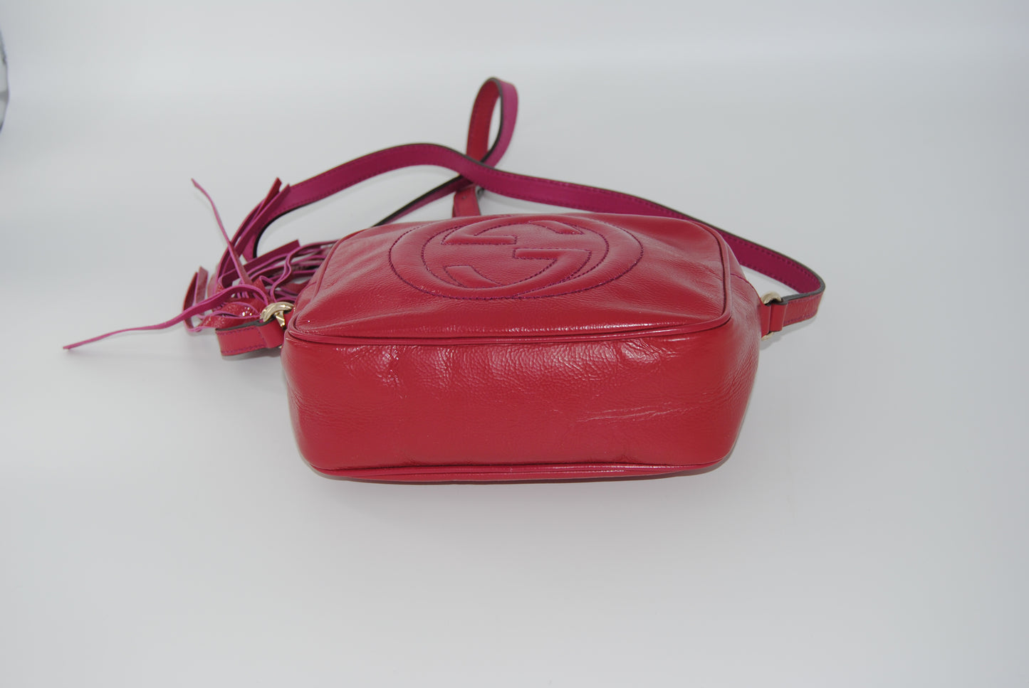 Gucci Pebbled Calfskin Small Soho Disco Bag Pink