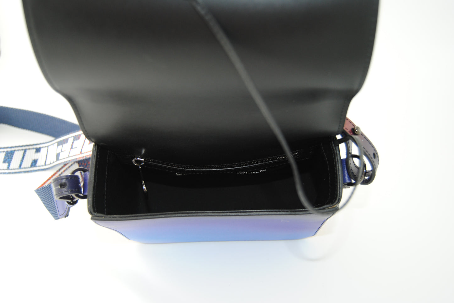 Off White Blue Binder Clip Crossbody