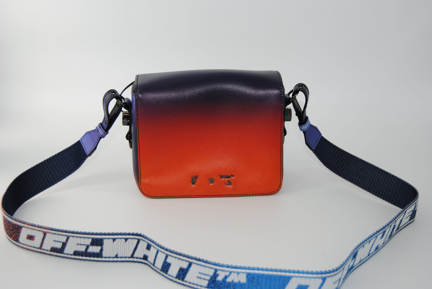 Off White Blue Binder Clip Crossbody