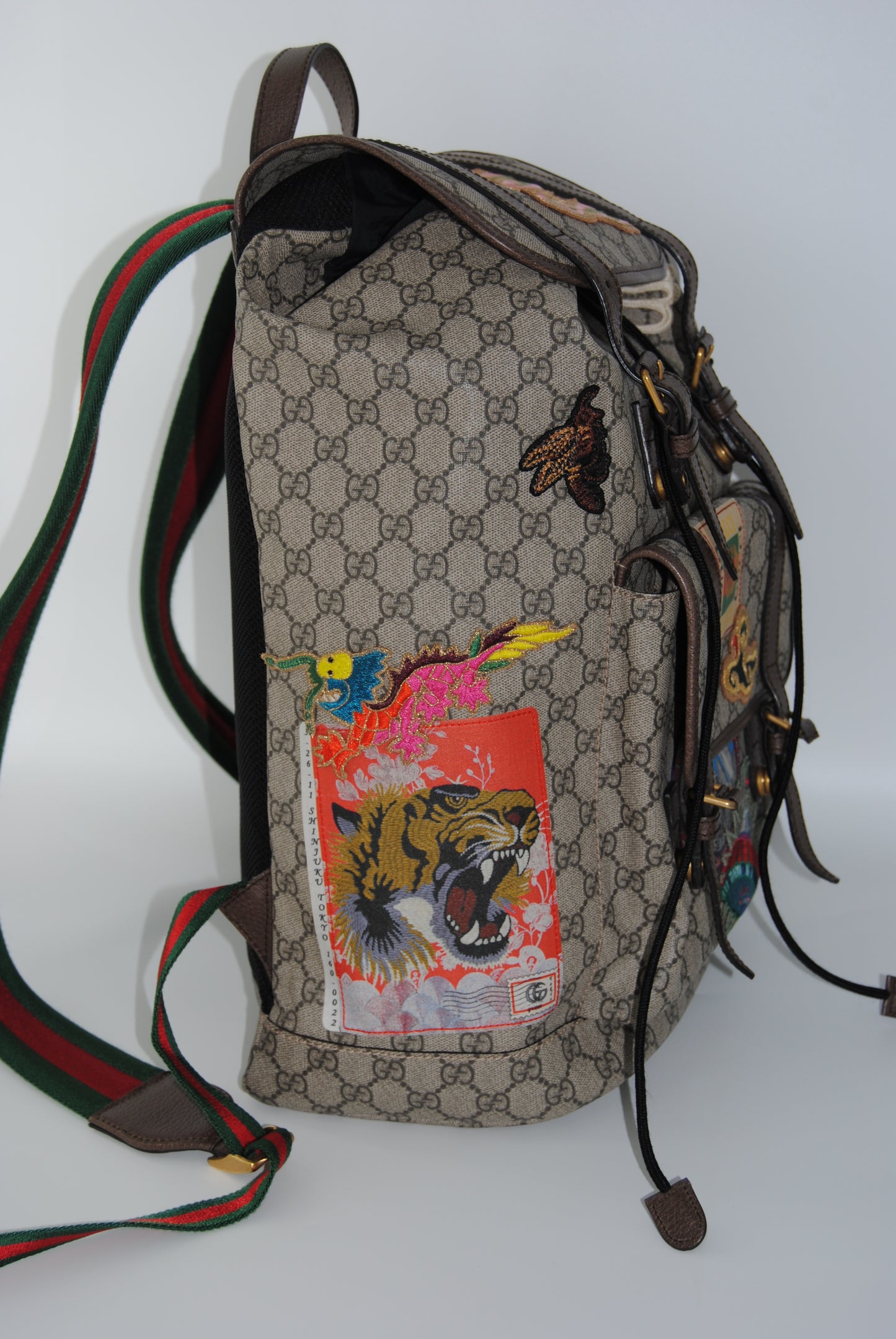 Gucci GG Supreme Courrier Backpack Brown