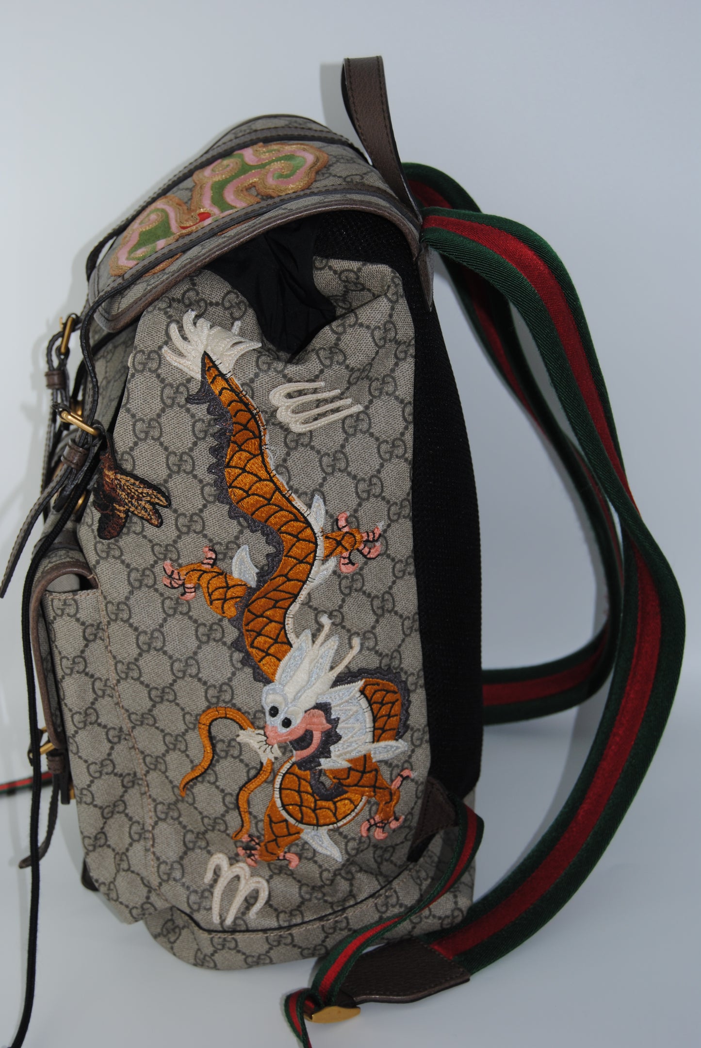 Gucci GG Supreme Courrier Backpack Brown