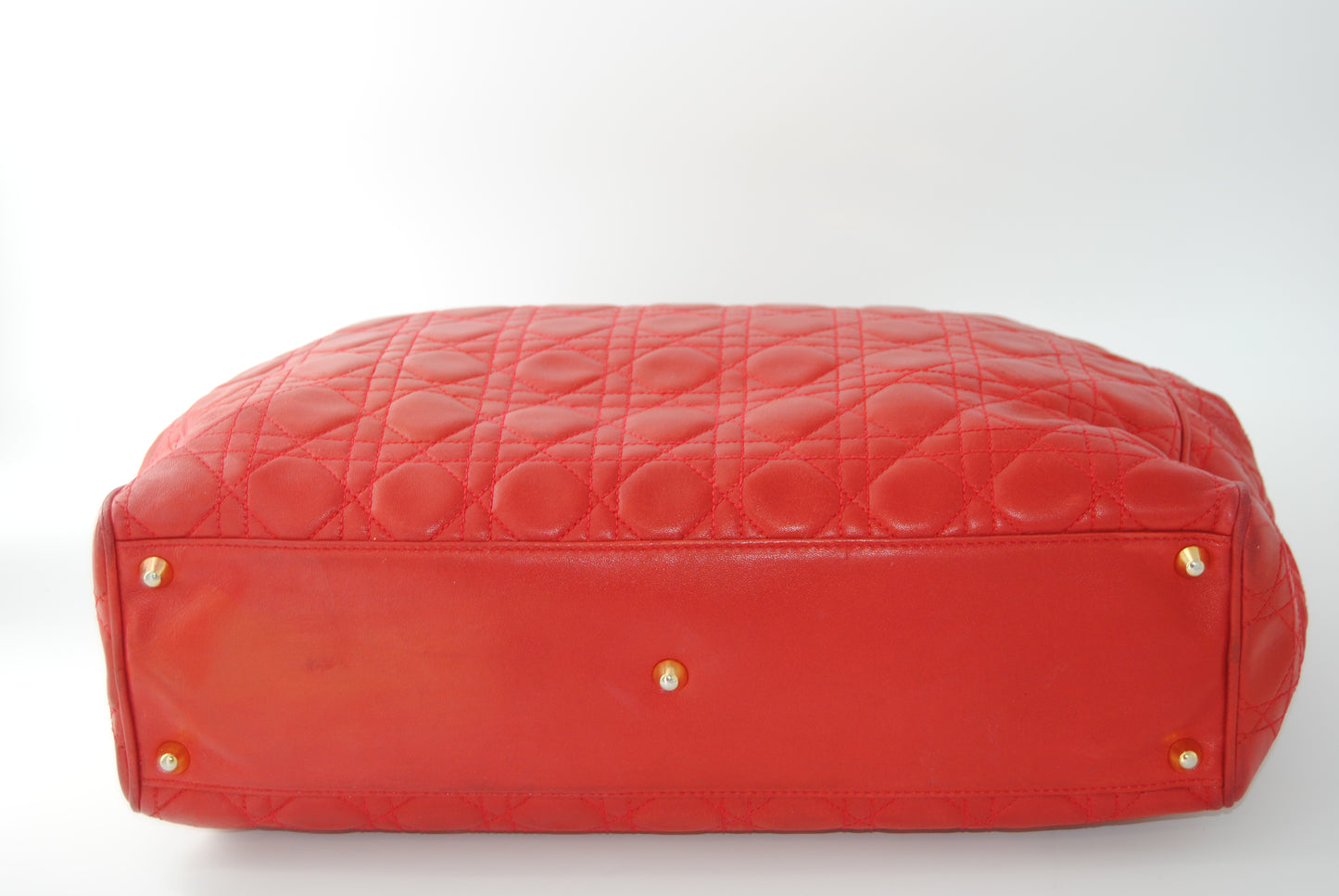 Dior Red Cannage Coated Canvas and Leather Small Panarea Tote