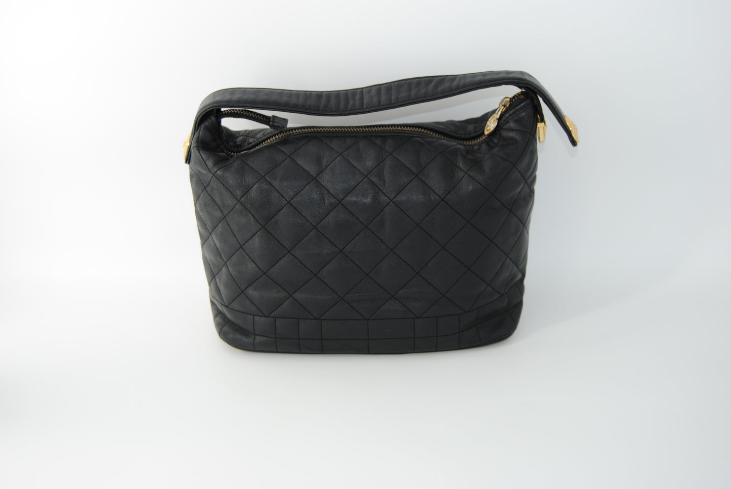 Versace Gianni Versace Black Leather Shoulder Bag