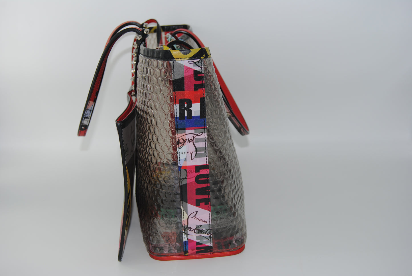 Christian Louboutin PVC Loubiballage East West Cabata Tote Clear Multicolor
