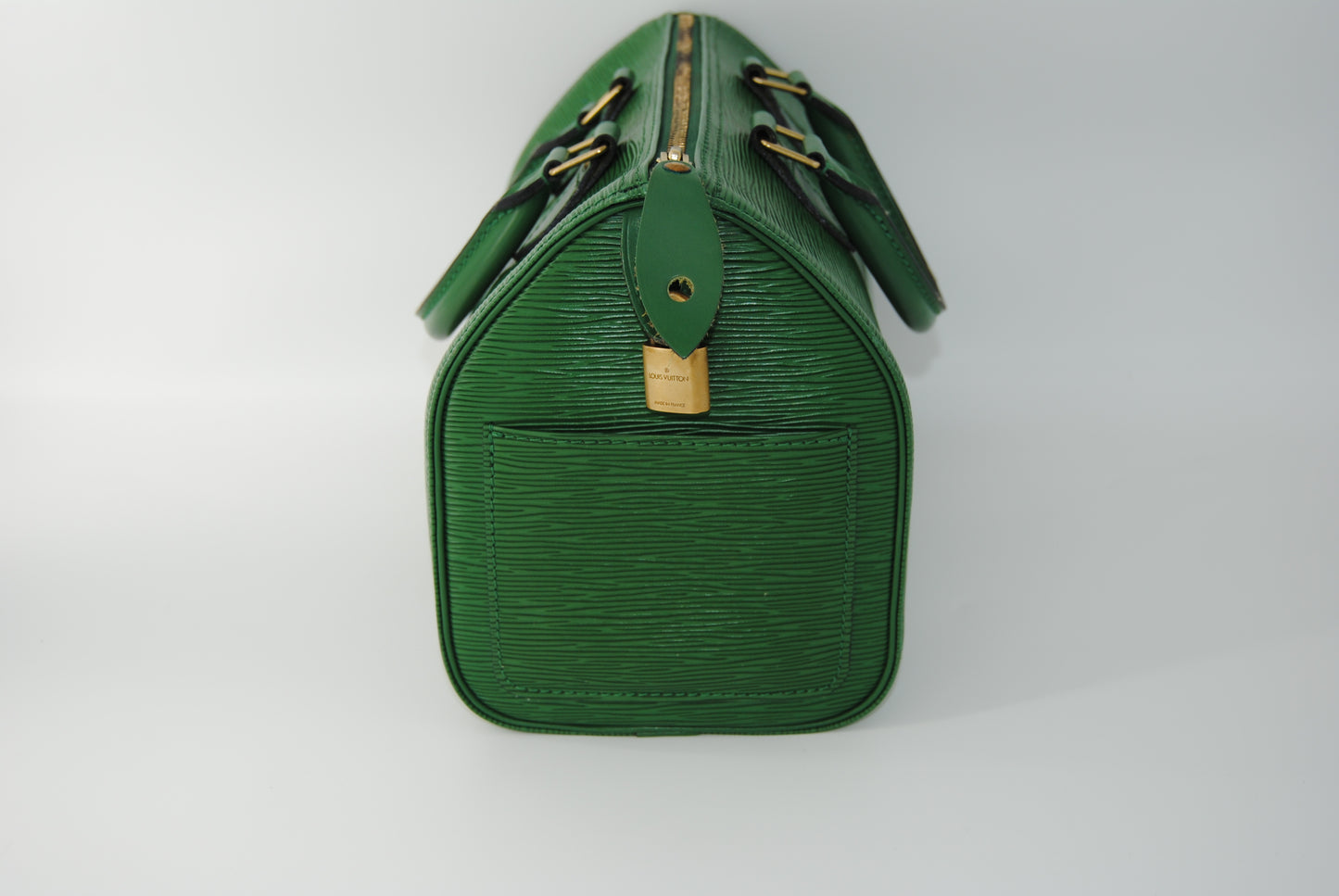 Louis Vuitton Speedy 25 Green Leather Handbag