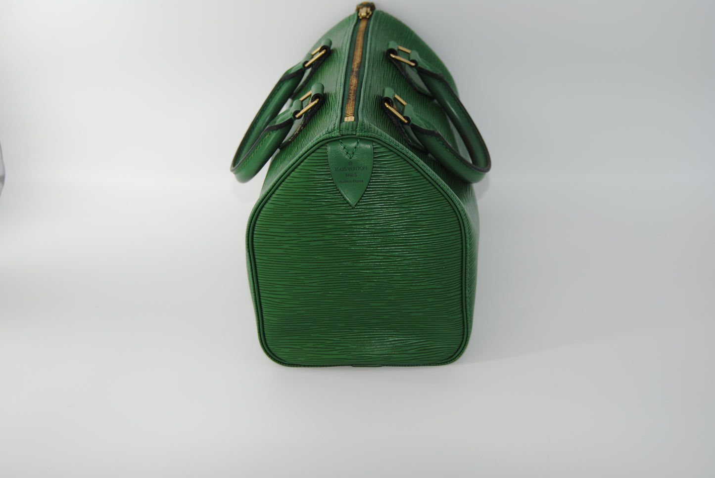 Louis Vuitton Speedy 25 Green Leather Handbag