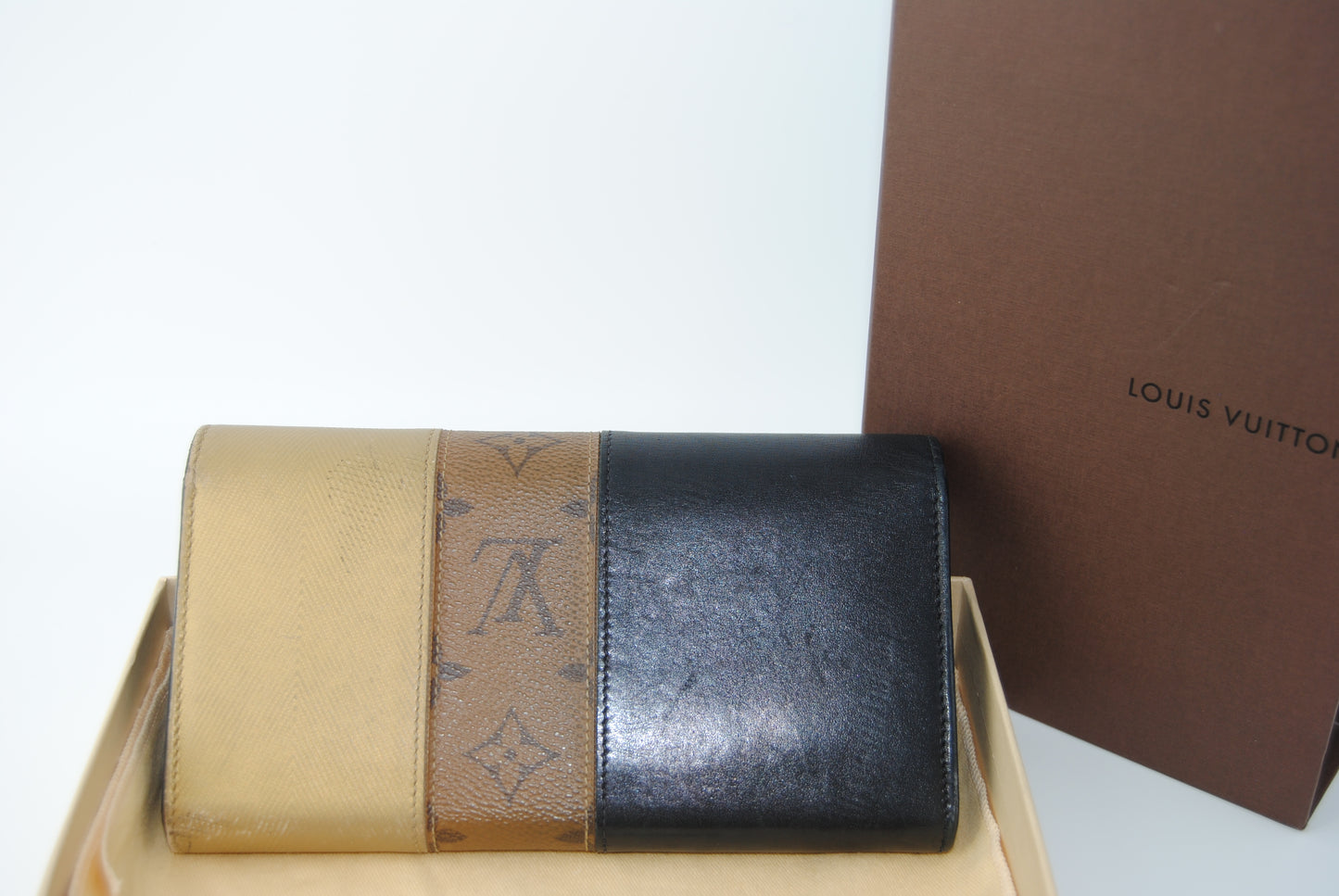 Louis Vuitton Monogram Reverse Long Wallet Black