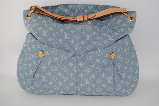 Louis Vuitton Monogram Denim Daily GM Blue Claire ToteBag