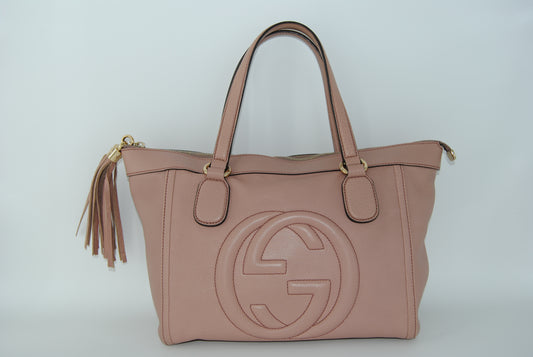 Gucci Soho Shoulder Bag Leather Pink