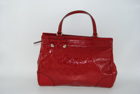 Gucci Red Guccissima Mayfair Patent Pre- Owned