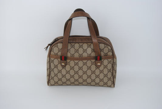 Gucci GG Canvas Sherry Line Beige Pre Owned