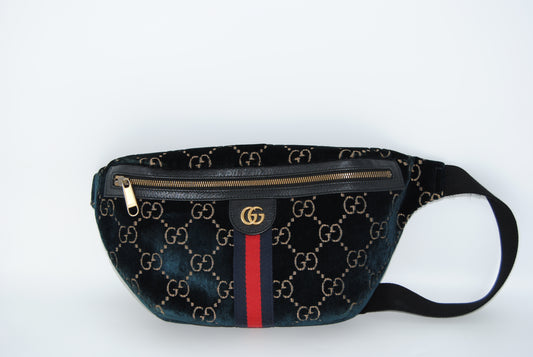 Gucci Belt Bag GG Velvet Blue
