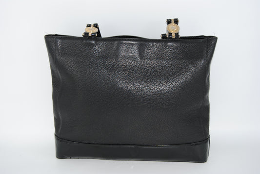 Gianni Versace Medusa Black Exquisite Leather Patent Handles