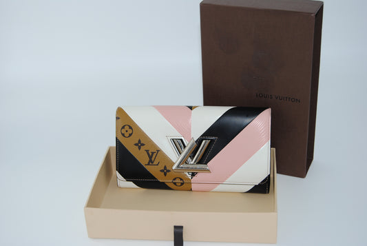 Louis Vuitton Epi Reverse Monogram Twist Chain Wallet Pink