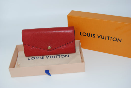 Louis Vuitton Monogram Empreinte Sara Portefeuille RED