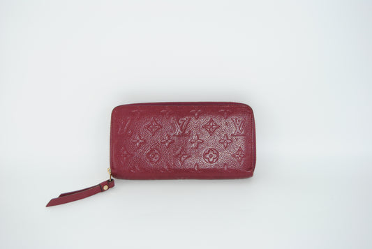 Louis Vuitton Zippy Wallet Monogram Empreinte Maroon Pre Owned