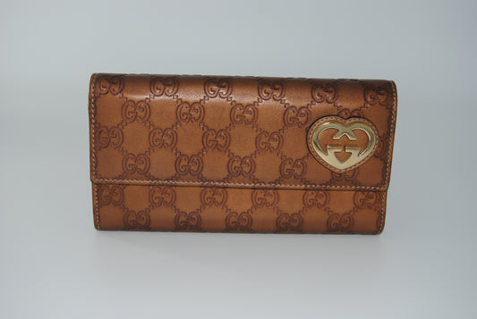 Gucci Guccissima Lovely Heart Continental Wallet