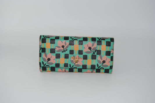 Prada 2000 Madras St Pense BIfold Long wallet
