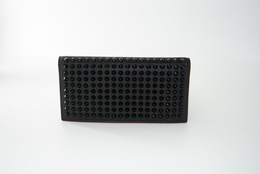 Christian Louboutin Calfskin Spiked Wallet Black