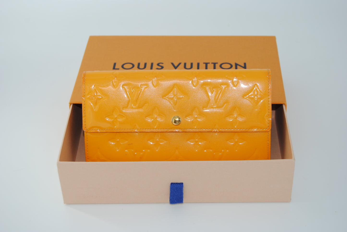 Louis Vuitton Bifold Long Wallet Vernis Portefeuil Sarah Jaune Passion