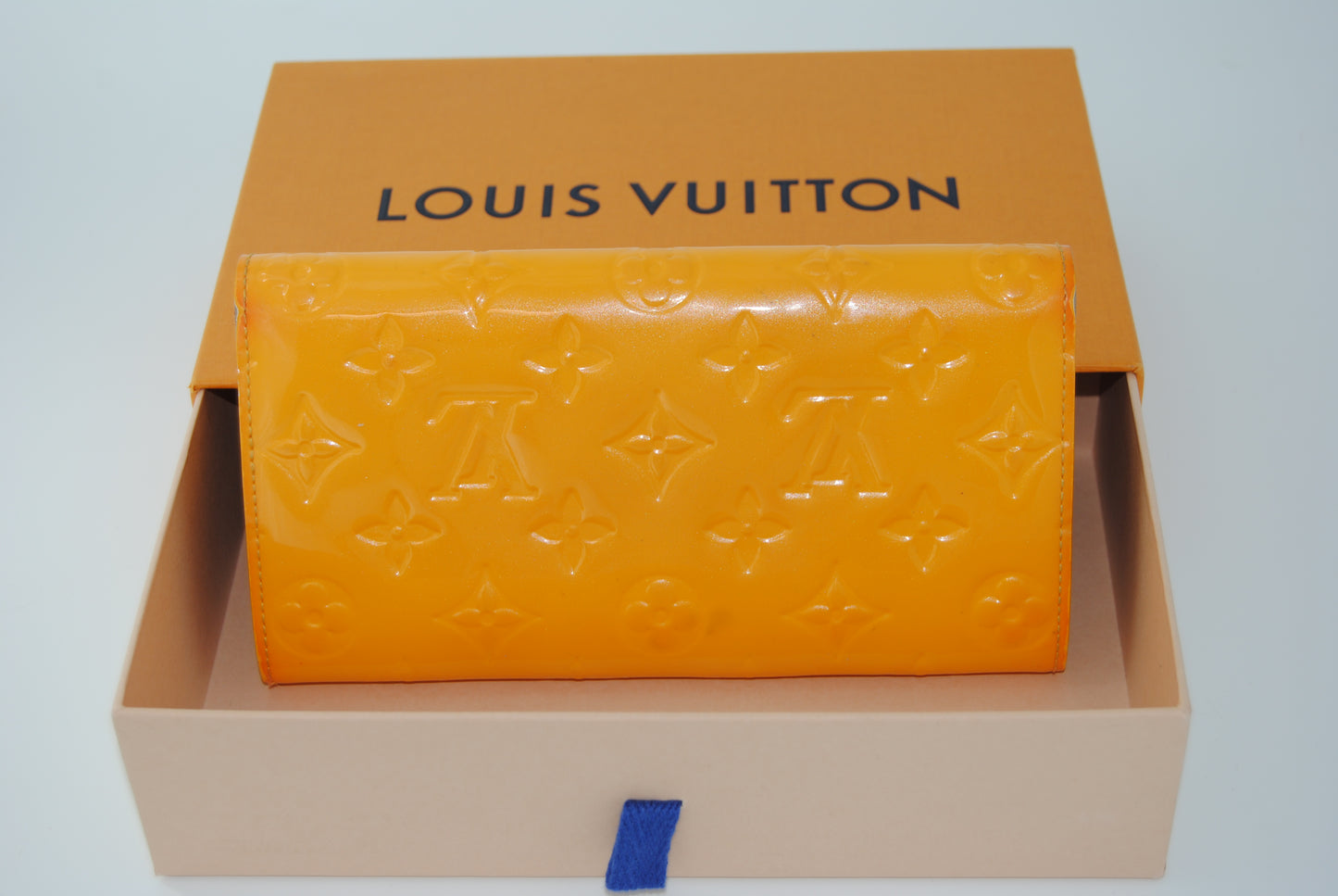 Louis Vuitton Bifold Long Wallet Vernis Portefeuil Sarah Jaune Passion