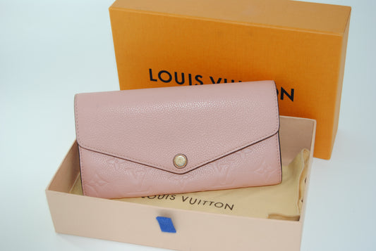 Monogram Empreinte Leather Sarah Wallet Pink Opale