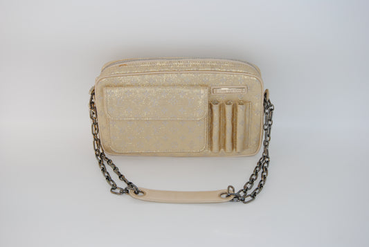 Louis Vuitton Mini Lin Shine McKenna Party Square Gold LV Logo Shoulder bag