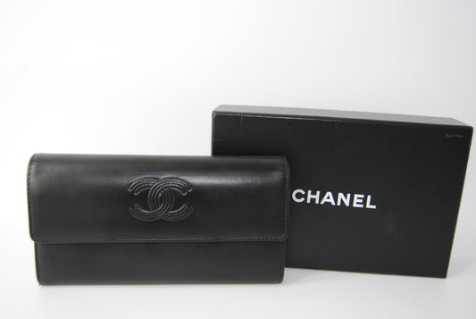 Chanel Black Caviar Leather CC Timeless Wallet