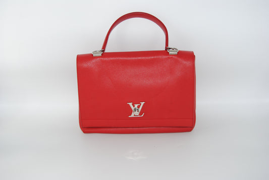 Louis Vuitton Soft Calfskin Lockme II Top Handle Rubis