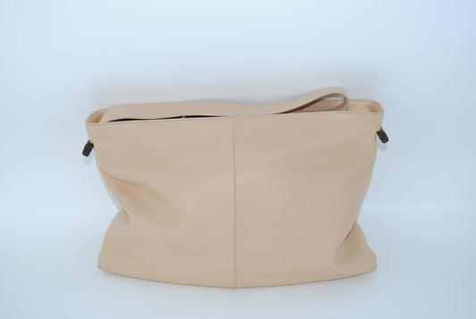 Loewe Wood Plated Leather Shoulder Bag Beige