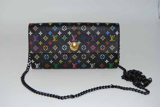 Louis Vuitton Murakami Portefeuille Sarah Wallet Black
