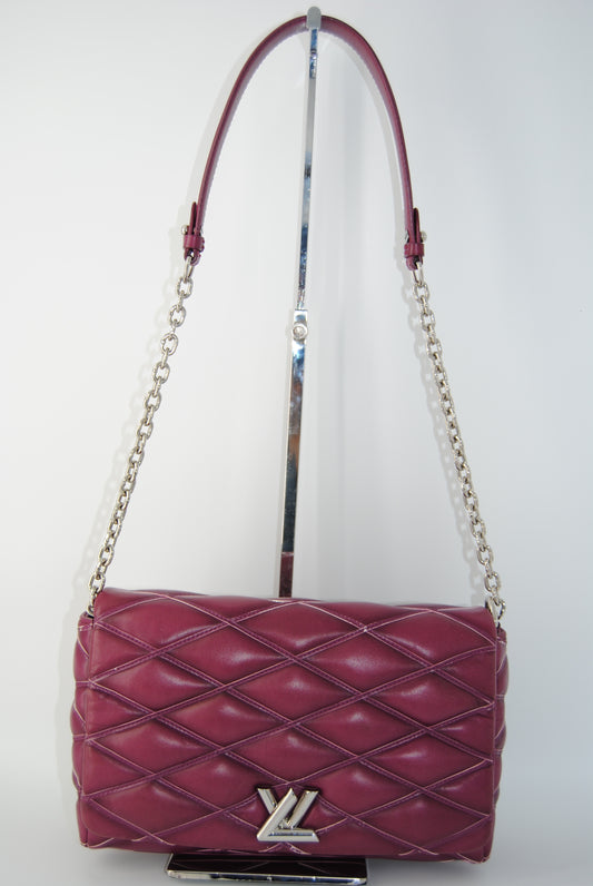 Louis Vuitton Purple Quilted Lambskin Leather GO-14 Malletage MM Bag
