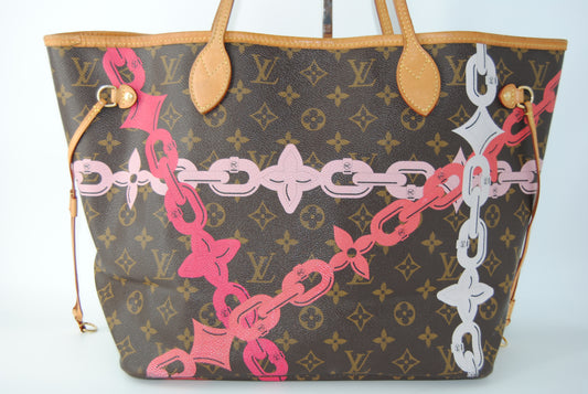 Louis Vuitton Monogram Bay Neverfull MM Rose Ballerine Poppy