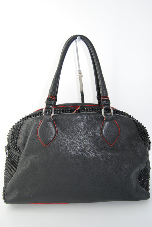 Christian Louboutin Calfskin Panettone Spiked Large Ranch Black