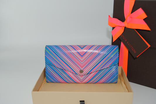 Louis Vuitton  Epi Tropical  Felicie Sarah Wallet Blue Rose